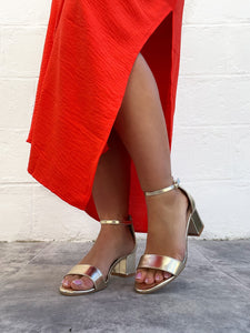 Escarpin gold petit talon