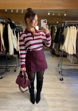 Charger l&#39;image dans la galerie, Polo rayé bordeaux LIO (34 au 40)