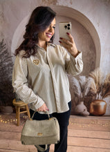 Charger l&#39;image dans la galerie, Chemise rayé café coeur léopard ZÉNA (36 au 50)⭐️
