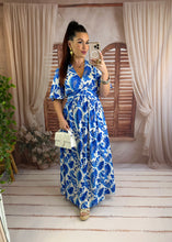 Charger l'image dans la galerie, Robe motif bleu Lora  (36 au 50)