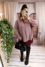 Charger l'image dans la galerie, Chemise large vichy bordeaux SYLVIE (40 au 48)