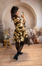 Charger l&#39;image dans la galerie, Robe patineuse chocolat/beige AMBRE (34 au 42)⭐️