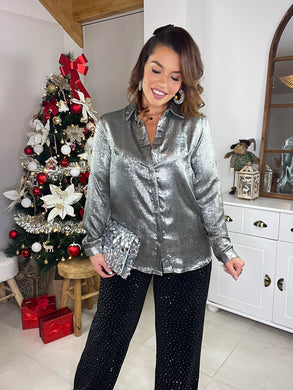 Chemise argenté Claudia ( taille 36 au 48 )