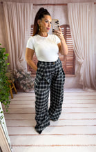 Charger l'image dans la galerie, Pantalon barrel carreaux noir MARINE (36 au 40)