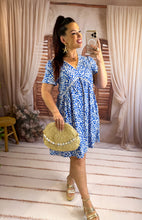 Charger l'image dans la galerie, Robe fleuri bleu ZÉLIE (36 au 50)