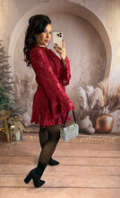 Charger l'image dans la galerie, Robe patineuse bordeaux/rouge AZIA (34 au 42)