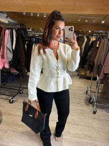 Gilet écru peplum MEGANE (34 au 40)