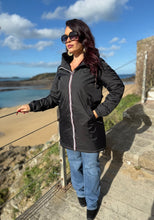 Charger l&#39;image dans la galerie, Imperméable fouré polaire noir LAURE (36 au 48)