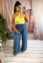 Charger l'image dans la galerie, Pantalon en lyocell bleu ELORA (38 au 46)