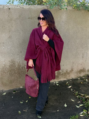 Sac effet daim bordeaux CATIA