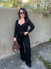 Charger l&#39;image dans la galerie, Jean Wide leg noir SORAYA (34 au 44)
