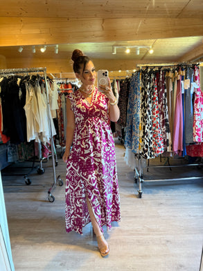 Robe Izïa à motif framboise ( reste taille s/m , m/l)
