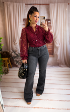 Charger l'image dans la galerie, Chemise dentelle bordeaux NAIA (36 au 48)