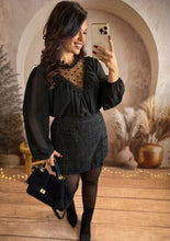 Charger l&#39;image dans la galerie, Jupe short noir pailletée SISI (36 au 48)⭐️