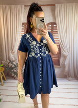 Charger l'image dans la galerie, Robe courte bleu marine DIANE (36 au 46 )