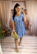 Charger l'image dans la galerie, Robe fleuri bleu ZÉLIE (36 au 50)