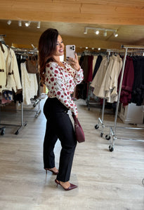 Pantalon noir boutons officier MARGAUX (36 au 46 )