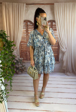 Charger l'image dans la galerie, Robe bleu/blanche courte ROXANNE (36 au 48)
