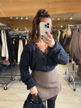 Charger l&#39;image dans la galerie, Jupe short motif carré café LEA (34 au 50 )