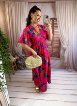 Charger l'image dans la galerie, Robe longue motif fuchsia CORAL (36 au 48)