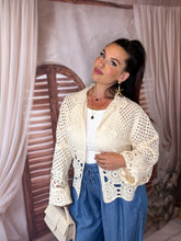 Charger l'image dans la galerie, Gilet en crochet beige DOUNIA (36 au 48)