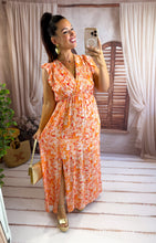 Charger l'image dans la galerie, Robe longue motif orange IZÏA  (38 au 48)