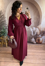 Charger l&#39;image dans la galerie, Robe longue bordeaux LUMI ( 40 au 48)