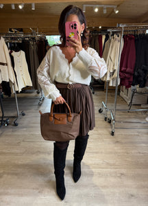 Jupe plissé chocolat RACHEL (36 au 46)
