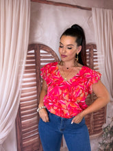 Charger l'image dans la galerie, Blouse fleuri fuchsia DONNA (40 au 48)