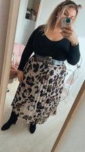 Charger l&#39;image dans la galerie, Jupe longue plissée léopard beige GABY ( 36 au 46 )