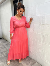 Charger l&#39;image dans la galerie, Robe dos nu Claudia corail ( reste taille m/l )