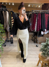 Charger l'image dans la galerie, Jupe sequin fendu beige/doré PAOLA (34 au 38)