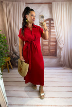 Charger l'image dans la galerie, Robe noeud rouge foncé MELBA (34 au 48)