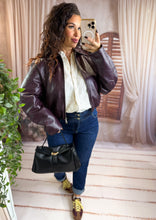 Charger l'image dans la galerie, Bombers simili cuir bordeaux ADÈLE (36 au 42)