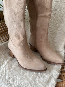 Botte santiag beige LALIA