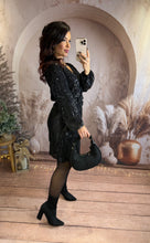 Charger l'image dans la galerie, Robe à sequins noir MEGARA (36 au 48)