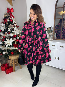 Robe chemise rose Sofia ( taille 36 au 50 )