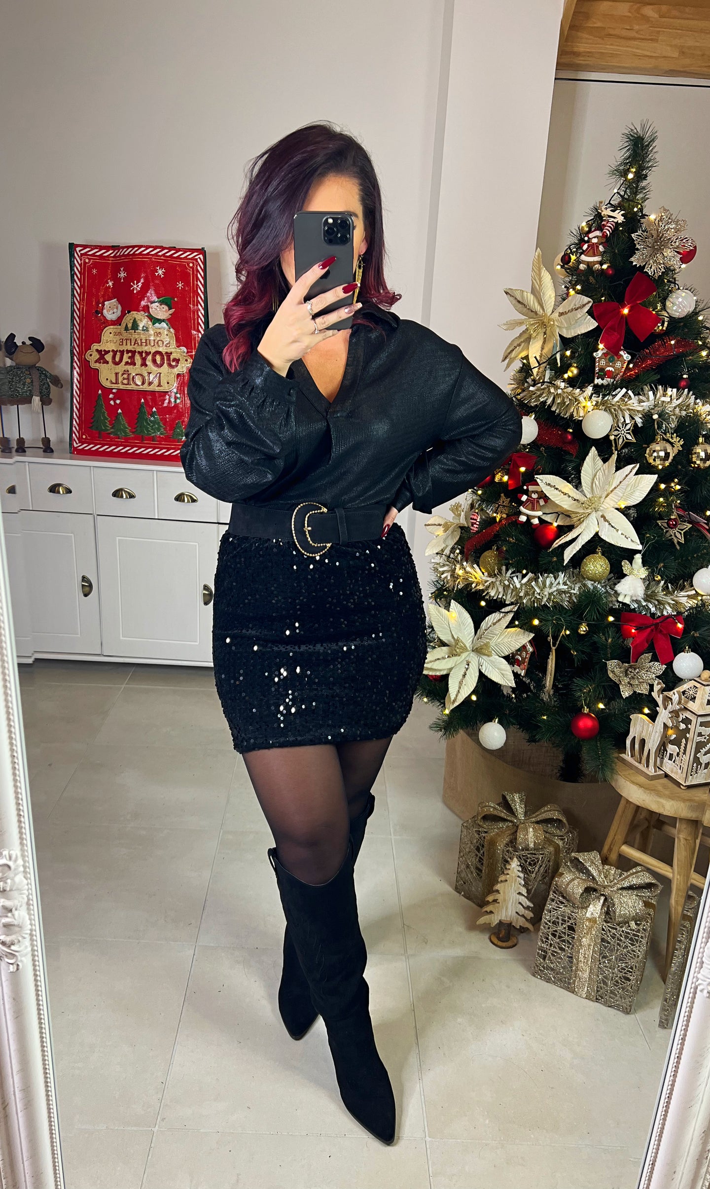 Jupe noir en sequins