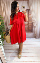 Charger l'image dans la galerie, Robe chemise corail coupe droite MARGUERITE (40 au 48)
