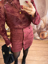 Charger l&#39;image dans la galerie, Jupe velours bordeaux CLEM (36 au 48)⭐️