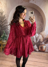 Charger l'image dans la galerie, Robe patineuse bordeaux/rouge AZIA (34 au 42)