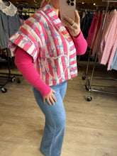 Charger l'image dans la galerie, Veste manches courtes rayée rose PAISLEY (34 au 38)