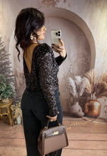 Charger l'image dans la galerie, Top en sequin chocolat dos nu STELLA (36 au 40)