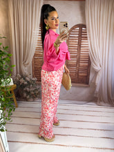 Charger l'image dans la galerie, Pantalon plissé motif rose CLEO (34 au 48)
