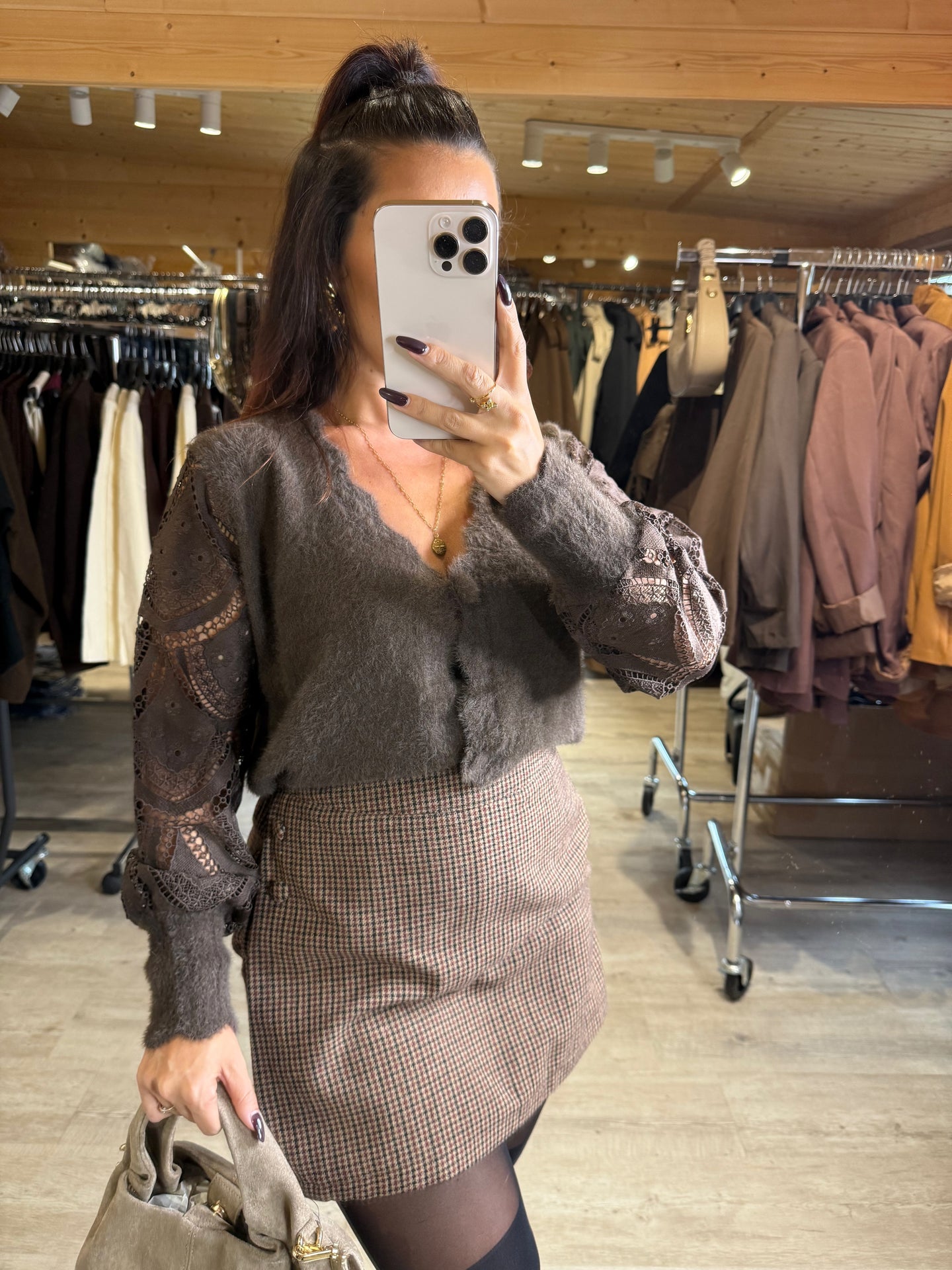 Gilet tout doux café DONNA (34 au 40)