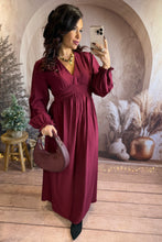 Charger l&#39;image dans la galerie, Robe longue bordeaux LUMI ( 40 au 48)