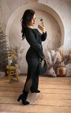Charger l&#39;image dans la galerie, Longue robe noir fendu AMARA (34 au 48)⭐️