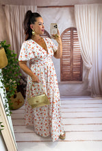Charger l'image dans la galerie, Robe blanche fleuri orange ASTER dos nu  (34 au 46 )