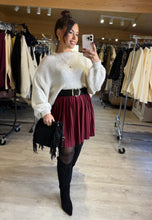 Charger l&#39;image dans la galerie, Jupe plissée bordeaux RACHEL ( 36 au 46 )