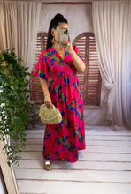 Charger l'image dans la galerie, Robe longue motif fuchsia CORAL (36 au 48)